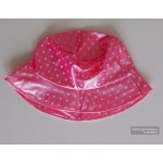 PUL PVC - Hut Regenhut 60er-Style HW05 PIP1 rosa mit weißen Punkten LAGERWARE